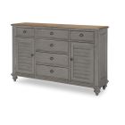 Kingston Louvered Dresser in Sandalwood Brown/Tweed Gray