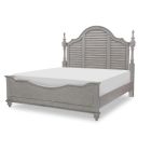 Kingston Louvered Poster Bed in Sandalwood Brown/Tweed Gray