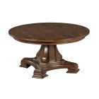 Portolone Round Pedestal Cocktail Table in Truffle