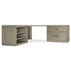 Hooker Furniture Linville Falls Corner Desk with Lateral File and Open Desk Cabinet in Mink