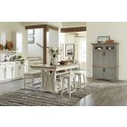 Americana Modern 72 In. Island Counter-Height Extendable Dining Table Dining Room Set