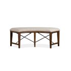Magnussen Bay Creek Curved Bench w/Upholstered Seat in Toasted Nutmeg