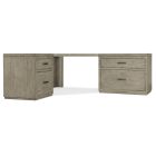 Hooker Furniture Linville Falls Corner Desk with File and Lateral File in Mink