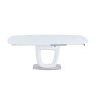 Chintaly Imports Giuliana Contemporary Extendable Starphire Glass Dining Table in Gloss White