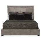 Bernhardt Furniture Morgan Leather Panel Bed  in Espresso