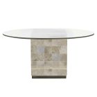 Bernhardt Interiors Trimbelle Round Dining Table in White Onyx