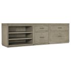 Hooker Furniture Linville Falls 96" Credenza with File, Lateral File and Open Desk Cabinet in Mink