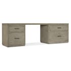 Hooker Furniture Linville Falls 96" Desk with Small File and Lateral File in Mink