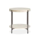 Magnussen Jennings Round End Table in Edgecomb Grey/Weathered Antique Nickel