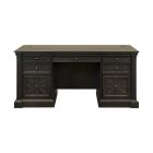 Kingston Traditional Wood 66″ W Double Pedestal Desk in Dark Brown