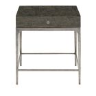 Bernhardt Furniture Linea Drawer Side Table in Cerused Charcoal