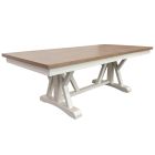 Americana Modern 88 In. Trestle Extendable Dining Table in Cotton