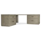 Hooker Furniture Linville Falls Corner Desk with Two Lateral Files in Mink