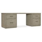Hooker Furniture Linville Falls 84" Desk with Two Files in Mink