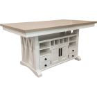 Americana Modern 72 In. Island Counter-Height Extendable Dining Table in Cotton