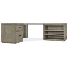 Hooker Furniture Linville Falls Corner Desk with File and Open Desk Cabinet in Mink