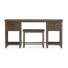 Magnussen Smithton Rectangular Sofa Table w/1 Stool in Homestead Brown/Vintage Bronze