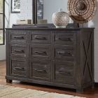 A-America Sun Valley 9-Drw Dresser in Charcoal 