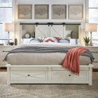 A-America Sun Valley Storage Bed W/Footboard Bench in White