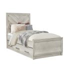Samuel Lawrence Riverwood Twin Panel Bed with Trundle in Gray