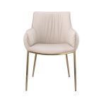 Chintaly Imports Tracy Club Style Arm Chair w/ Golden Legs in Taupe