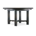 Hooker Furniture Retreat Pole Rattan Round Dining Table with 1-20in Leaf in Black Sand
