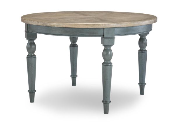 Easton Hills Round Table in Distressed Denim/Stone Washed