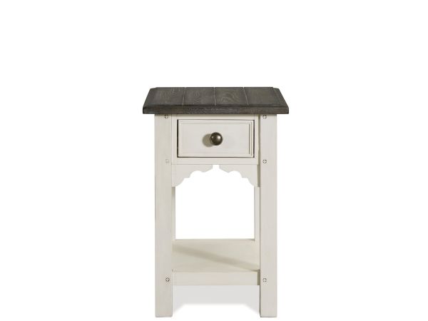 Grand Haven Chairside Table in Feathered White/Rich Charcoal