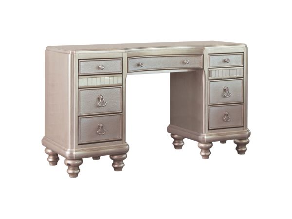 Bling Game Nine-drawer Vanity Desk Metallic Platinum