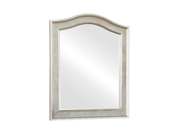Bling Game Arched Top Vanity Mirror Metallic Platinum