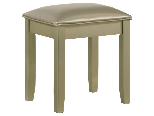 Beaumont Upholstered Vanity Stool Champagne Gold and Champagne