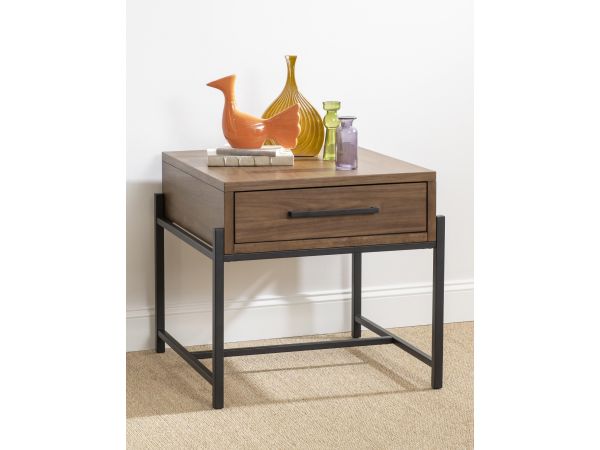 Midland End Table in Warm Amber