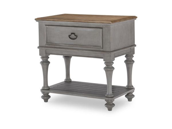 Kingston Open Nightstand in Sandalwood Brown/Tweed Gray
