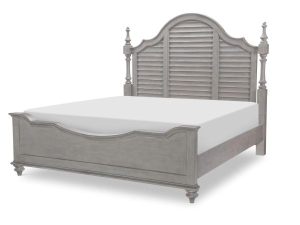 Kingston Louvered Poster Bed in Sandalwood Brown/Tweed Gray
