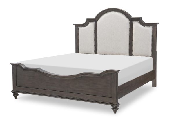 Kingston Upholstered Panel Bed in Dark Sable