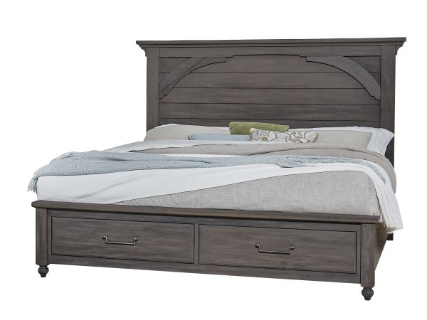 Vaughan-Bassett Vista Mansion Storage Bed in Grey Oak 