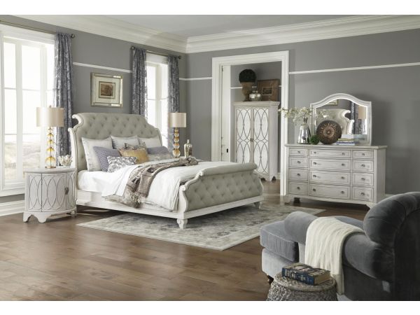 Jasper County Honeysuckle Upholstered Bedroom Set - Dogwood