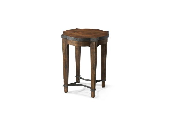 Trisha Yearwood Home Ginkgo Round Chairside Table in Coffee