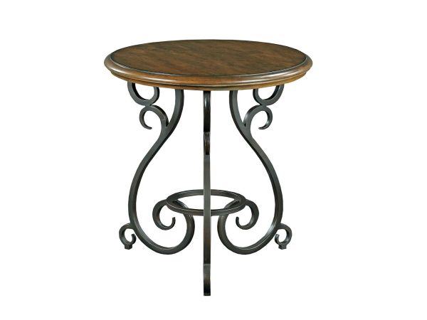 Kincaid Furniture Portolone Accent Table with Metal Base in Truffle