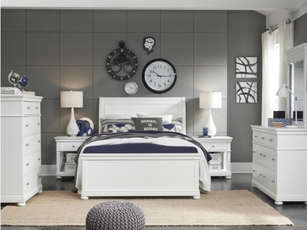 Canterbury Sleigh Bedroom Set - Natural White