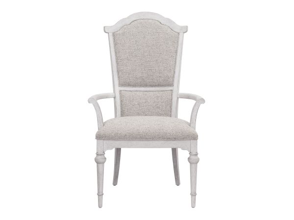 Higgins Street Upholstered Back Arm Chair in Fresh Milk
