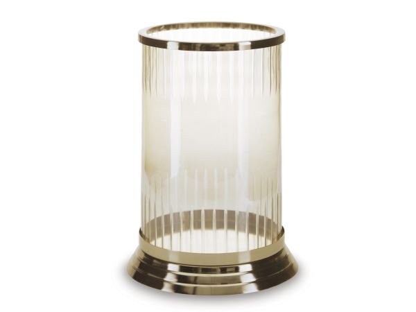 Ashley Furniture Aavinson Candle Holder 8" in Amber/Gold