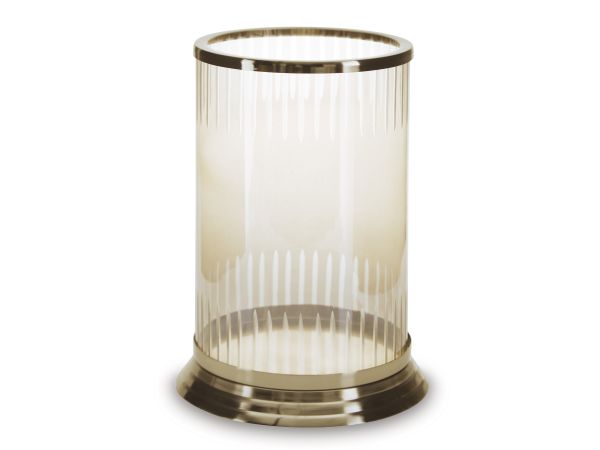 Ashley Furniture Aavinson Candle Holder 7" in Amber/Gold