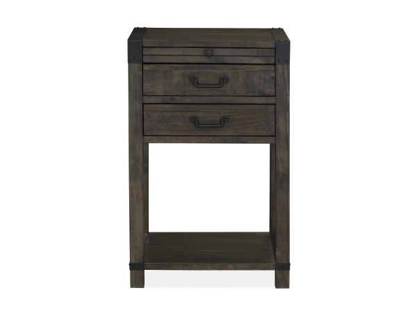 Abington Open Nightstand in Weathered charcoal