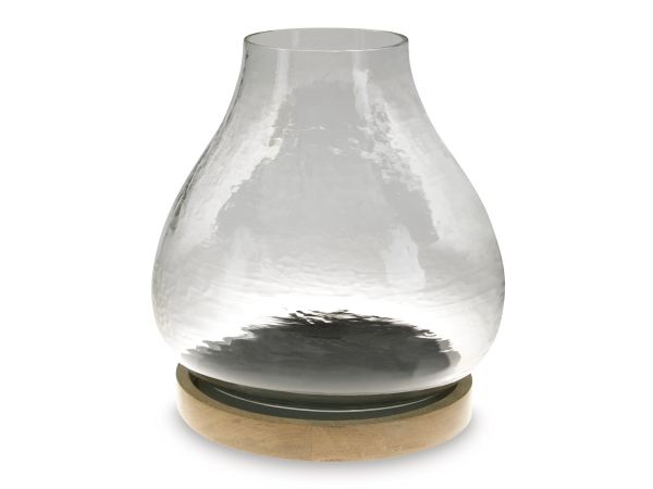 Ashley Furniture Adalisen Candle Holder in Clear/Brown