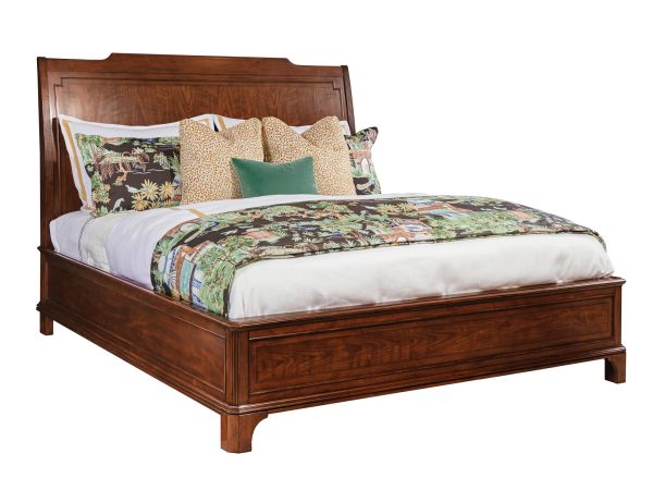 American Drew Addison Helmuth Sleigh Bed in Walnut