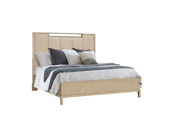 Samuel Lawrence Kendall Upholstered Panel Bed in Alabaster finish