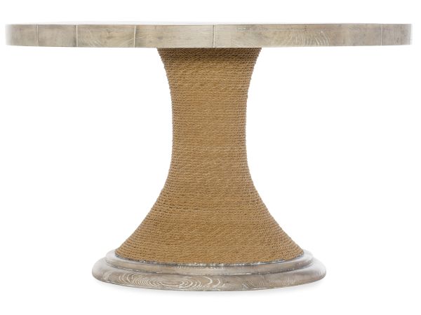 Hooker Furniture Amani 48in Round Pedestal Dining Table in Buff Almond