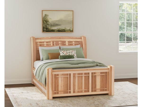 A-America Amish Highlands Arch Panel Bed W/Storage in Natural 