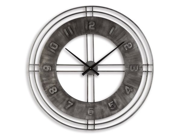 Ashley Furniture Ana Sofia Wall Clock in Antique Gray